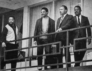 Dr. M.L. King, Jr. and friends moments before his death